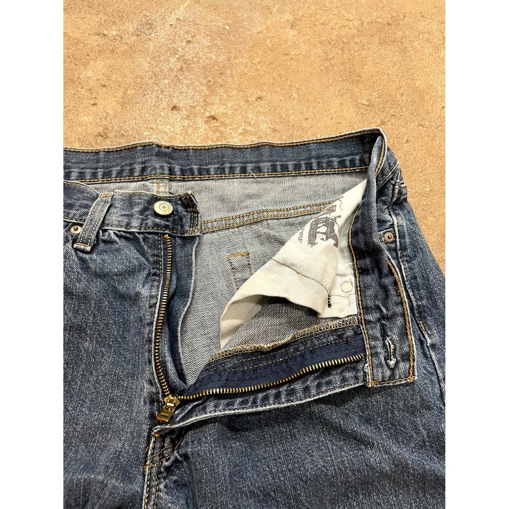 Levi's 514 Regular Straight Fit Jeans Mens 35x34 Blue Denim Dark Wash Mid Rise - Picture 6 of 16